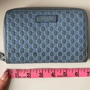Blue leather Gucci Zip Around Wallet